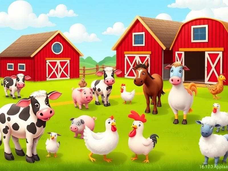 Bondgårdsdjur - Djurpussel för barn