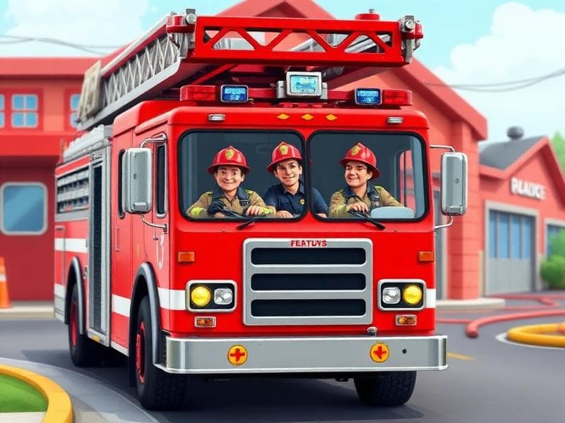 Brandbilen - Fordonpussel för barn