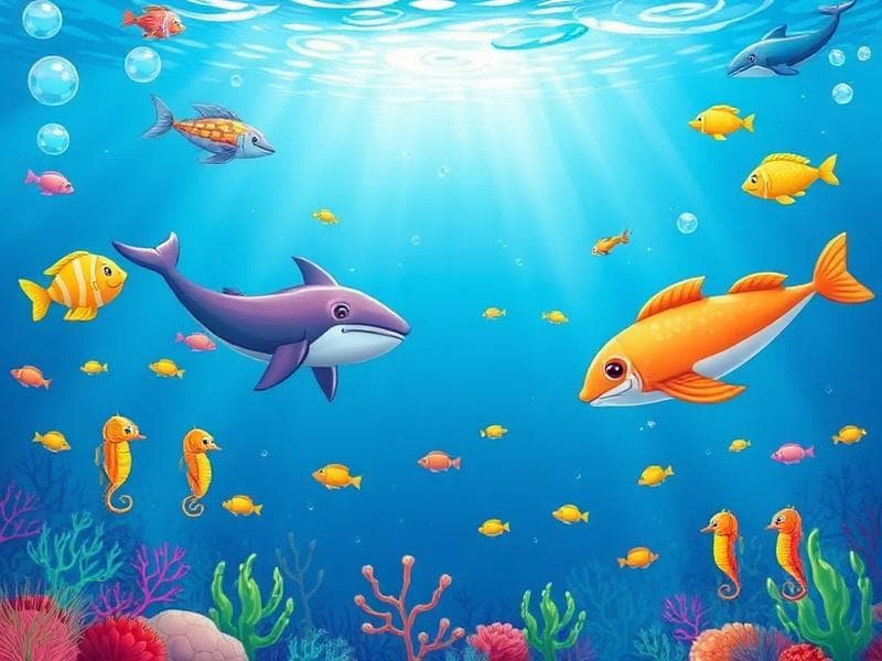 Havslivet - Djurpussel för barn